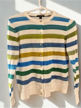 Brooks Brothers Striped Button-Down Cardigan Sweater | Size M | Coastal Preppy